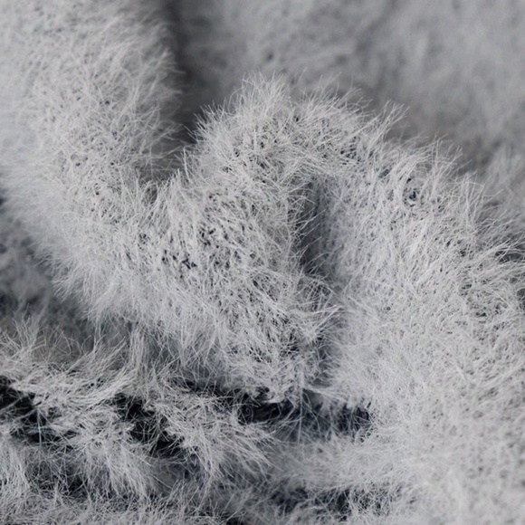 Cozy Color Block Stripes Fuzzy Open Front Cardigan - Picture 9 of 9